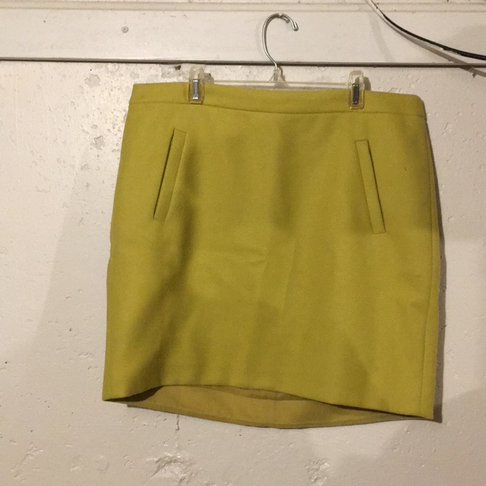 Chartreuse j crew skirt